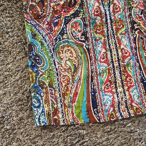 Cynthia Rowley Wide Leg Paisley Print Cropped pants Multicolor Size S - Picture 2 of 6